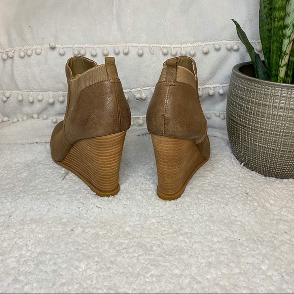 Brown Wedge Booties - Picture 3 of 4